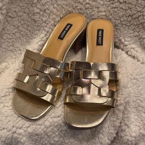Nine West Metallic Gold Sandals